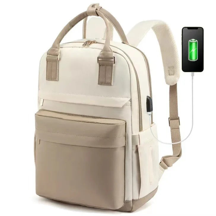 Waterproof 17-Inch Laptop Backpack with USB Charger