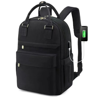 Waterproof 17-Inch Laptop Backpack with USB Charger