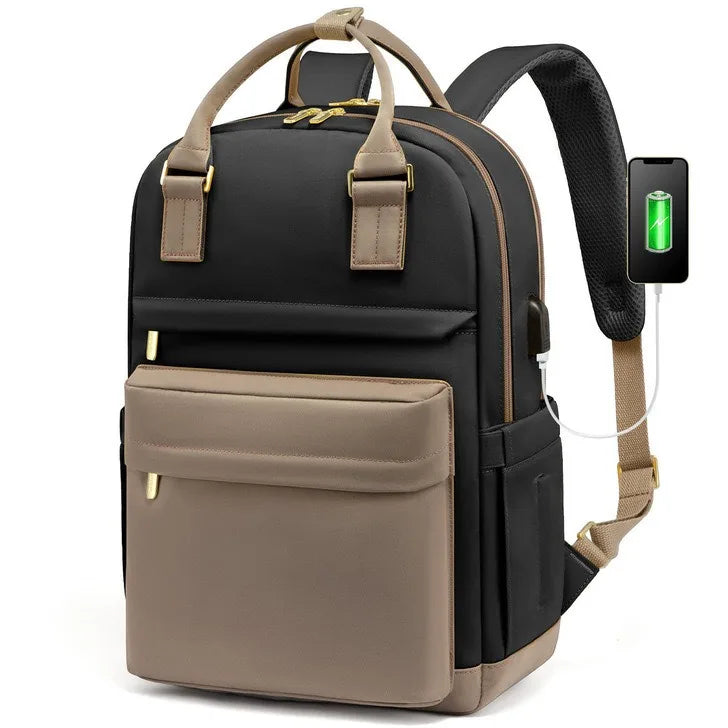 Waterproof 17-Inch Laptop Backpack with USB Charger