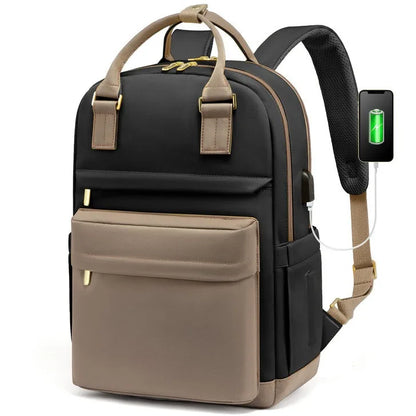 Waterproof 17-Inch Laptop Backpack with USB Charger
