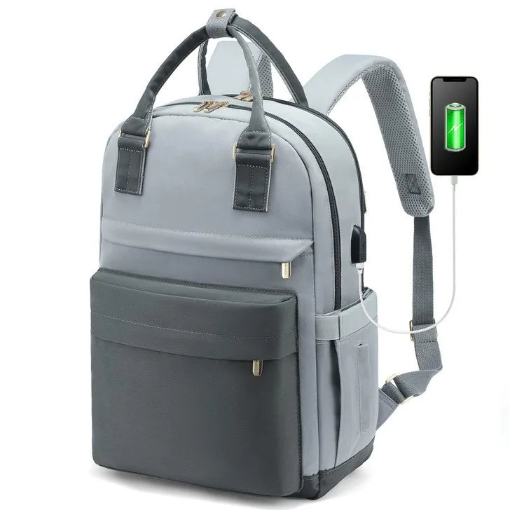 Waterproof 17-Inch Laptop Backpack with USB Charger