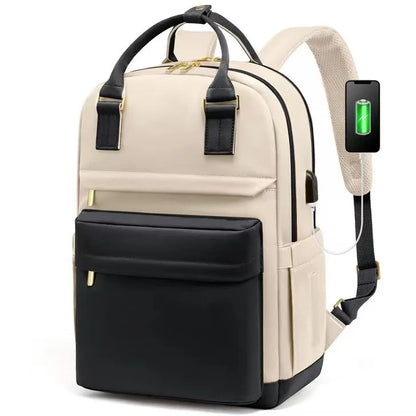 Waterproof 17-Inch Laptop Backpack with USB Charger