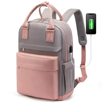 Waterproof 17-Inch Laptop Backpack with USB Charger