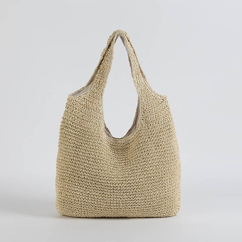 Natural Woven Large Tote Beach Bag For Women - Fesara