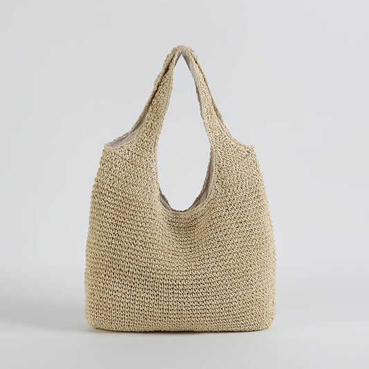 Natural Woven Large Tote Beach Bag For Women - Fesara