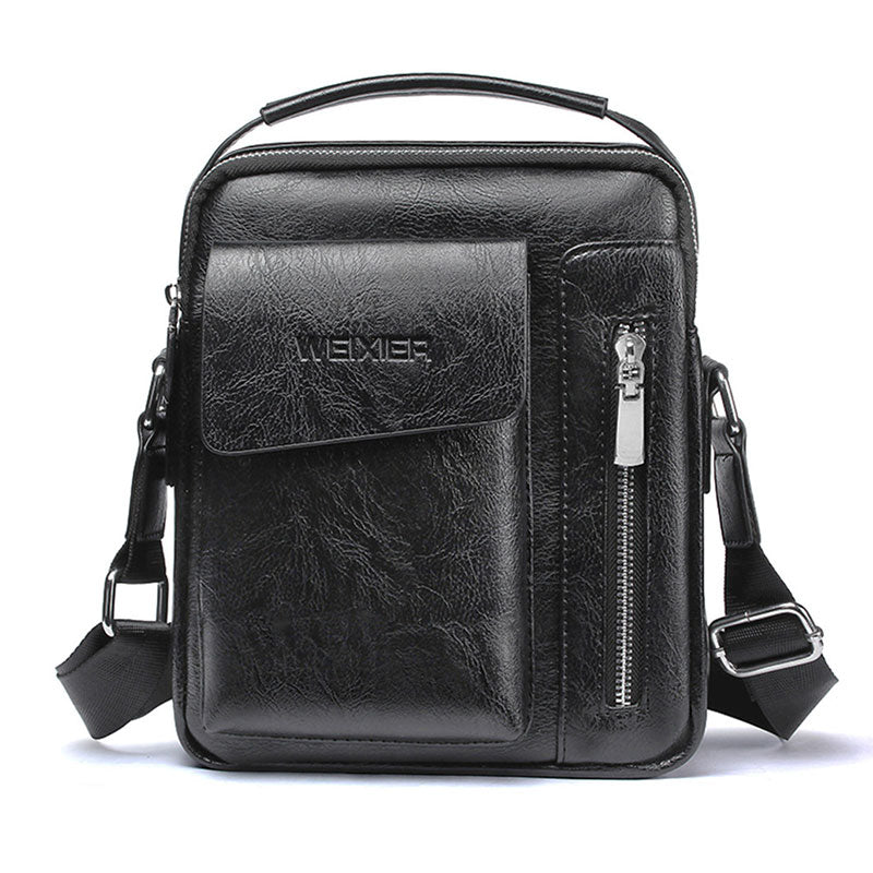 Stylish Men's Leather Crossbody Bag with Adjustable Strap
