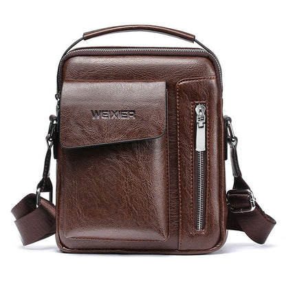 Stylish Men's Leather Crossbody Bag with Adjustable Strap