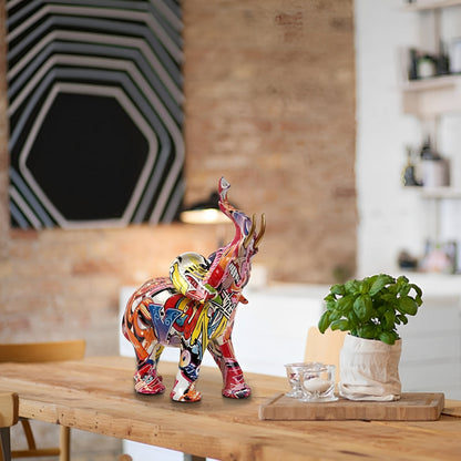 Vibrant Elephant Figurine - Unique African Style Decor