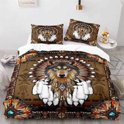 Cozy Childrens Wolf Duvet Cover Set