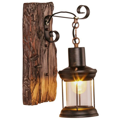 Classic Wood Glass Wall Lamp