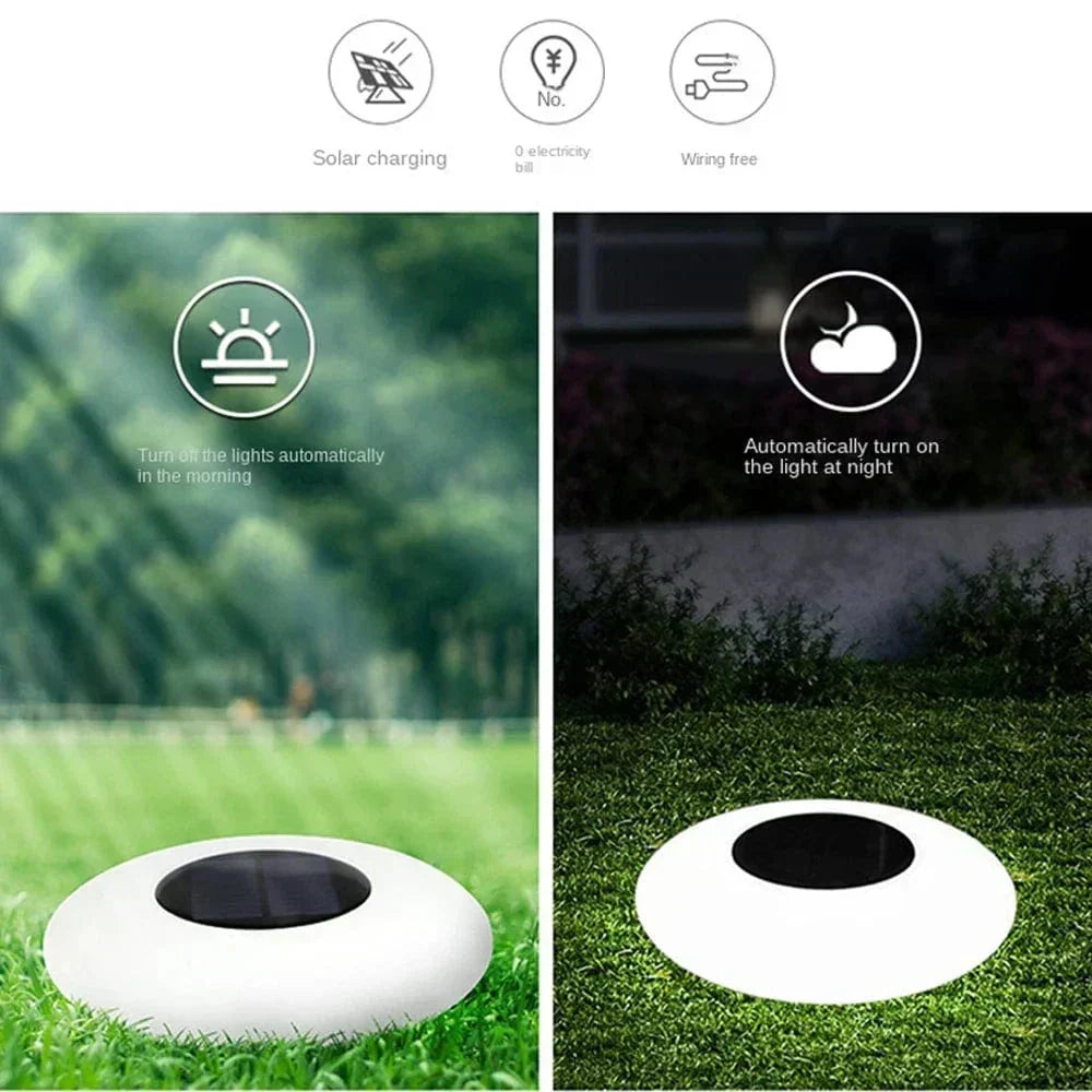 Stylish Round Solar Powered LED Pond Light