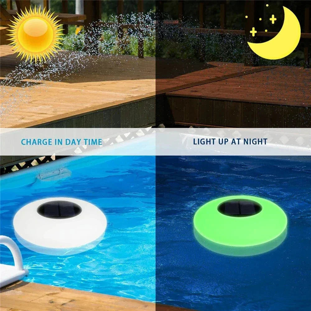 Stylish Round Solar Powered LED Pond Light