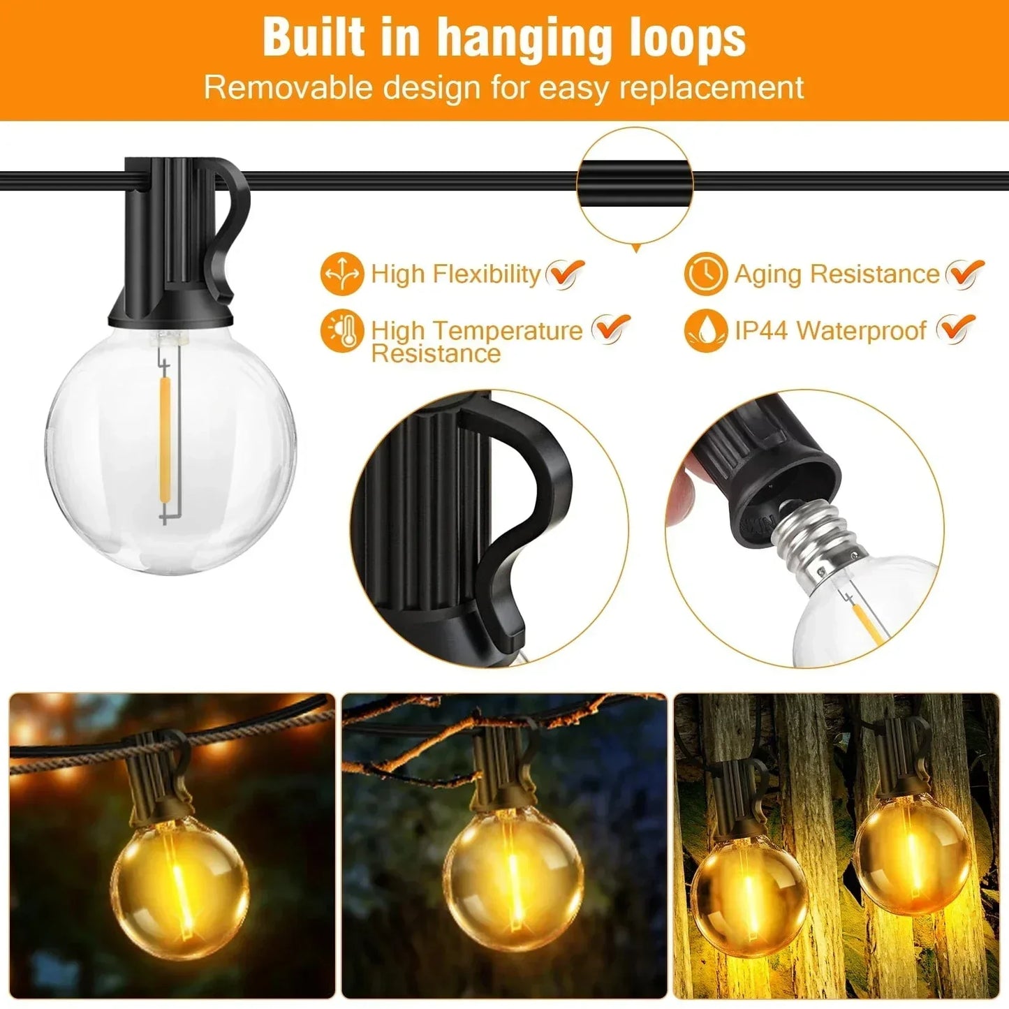 Outdoor Fairy Lights 20m - Waterproof LED String Lights