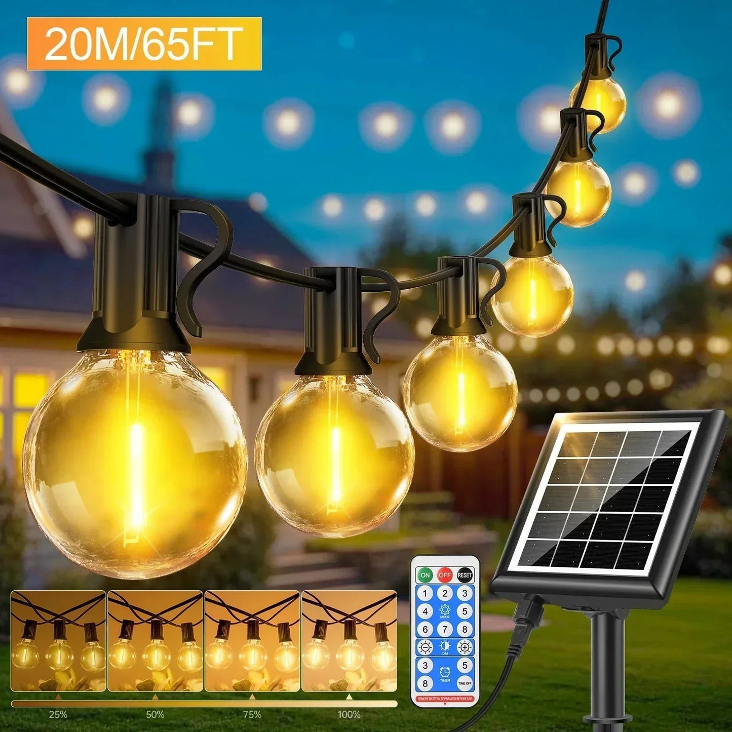 Outdoor Fairy Lights 20m - Waterproof LED String Lights