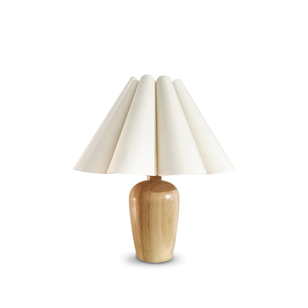 Luxury Soft Fold Table Lamp with Wood Base