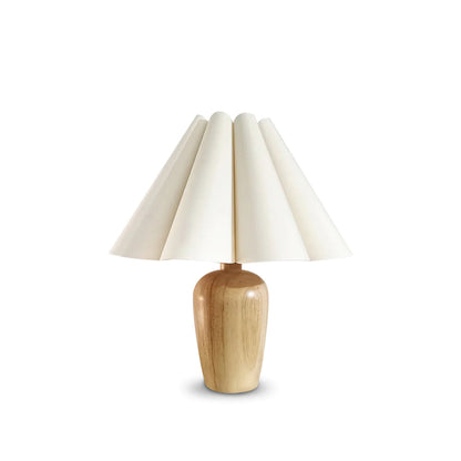 Luxury Soft Fold Table Lamp with Wood Base