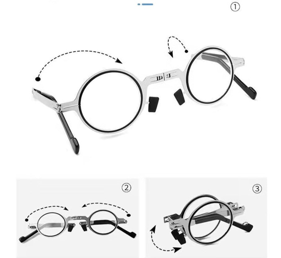 Portable Folding Reading Glasses - Lightweight Scratch Proof Lenses
