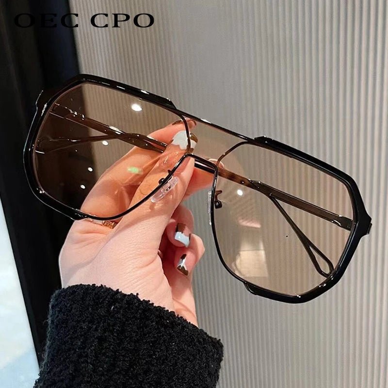 Trendy Square Sunglasses with UV Protection and Adaptive Lenses