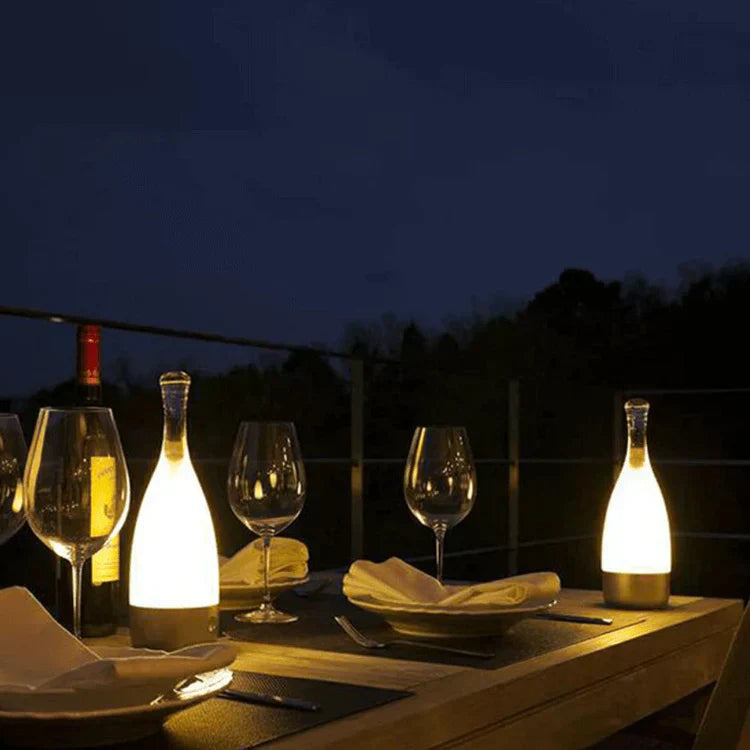 Elegant Glass Wine Bottle Desk Lamp