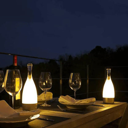 Elegant Glass Wine Bottle Desk Lamp