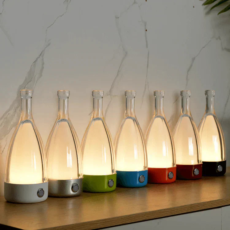 Elegant Glass Wine Bottle Desk Lamp