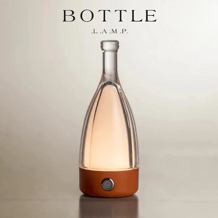 Elegant Glass Wine Bottle Desk Lamp