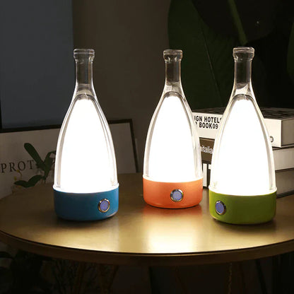 Elegant Glass Wine Bottle Desk Lamp