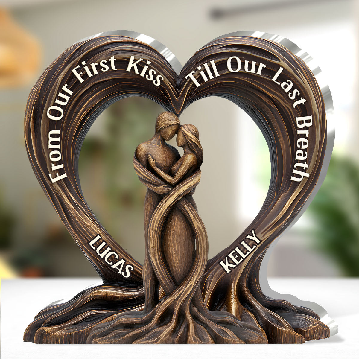 Personalized Wooden Tree Heart Shaped Wall Plaque