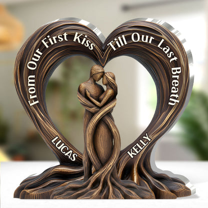 Personalized Wooden Tree Heart Shaped Wall Plaque