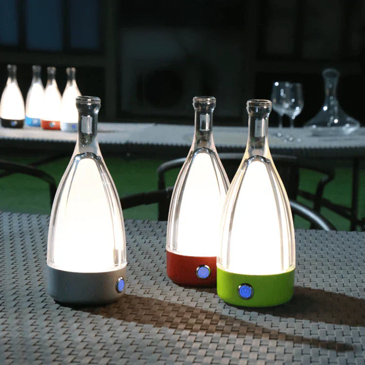 Elegant Glass Wine Bottle Desk Lamp