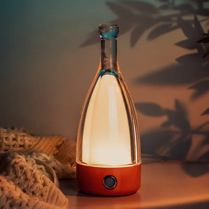 Elegant Glass Wine Bottle Desk Lamp