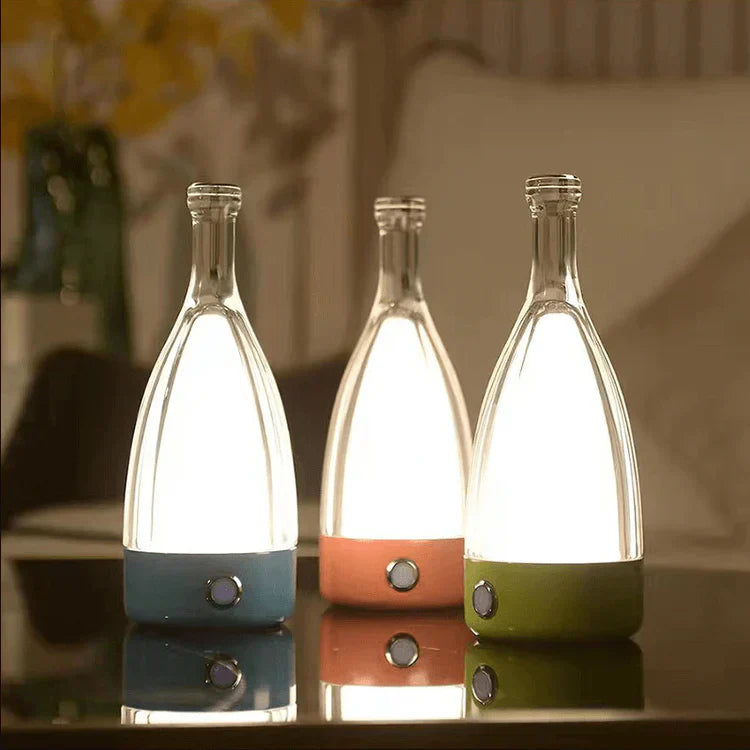 Elegant Glass Wine Bottle Desk Lamp