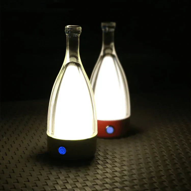 Elegant Glass Wine Bottle Desk Lamp