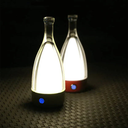 Elegant Glass Wine Bottle Desk Lamp