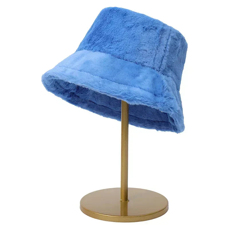 Warm Women's Faux Fur Winter Bucket Hat