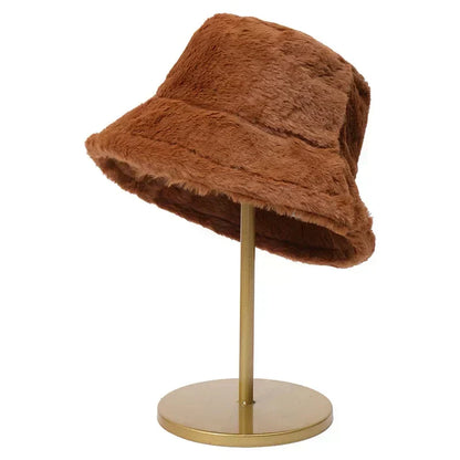 Warm Women's Faux Fur Winter Bucket Hat