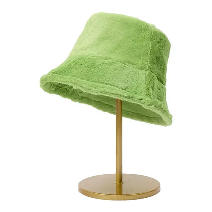 Warm Women's Faux Fur Winter Bucket Hat