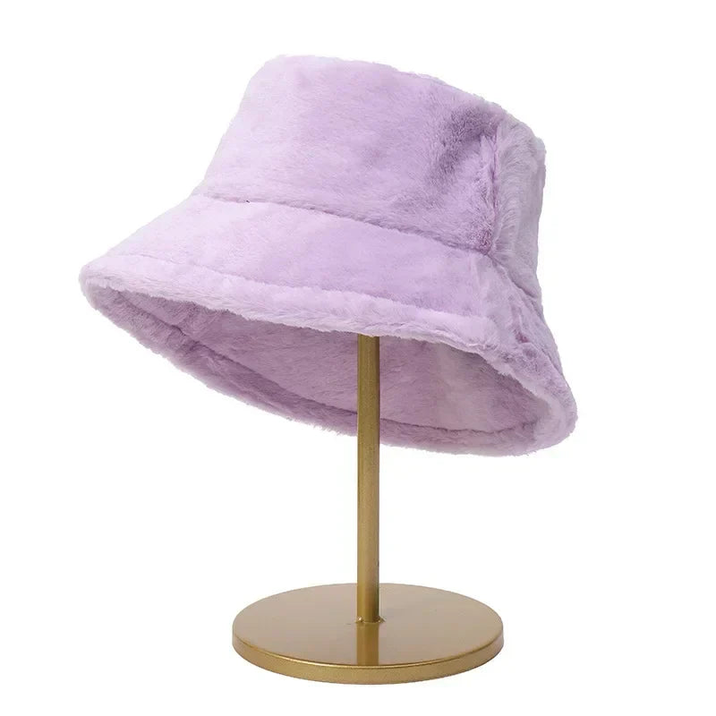 Warm Women's Faux Fur Winter Bucket Hat