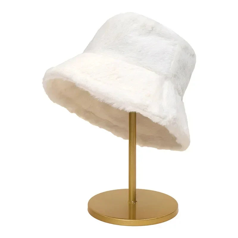 Warm Women's Faux Fur Winter Bucket Hat