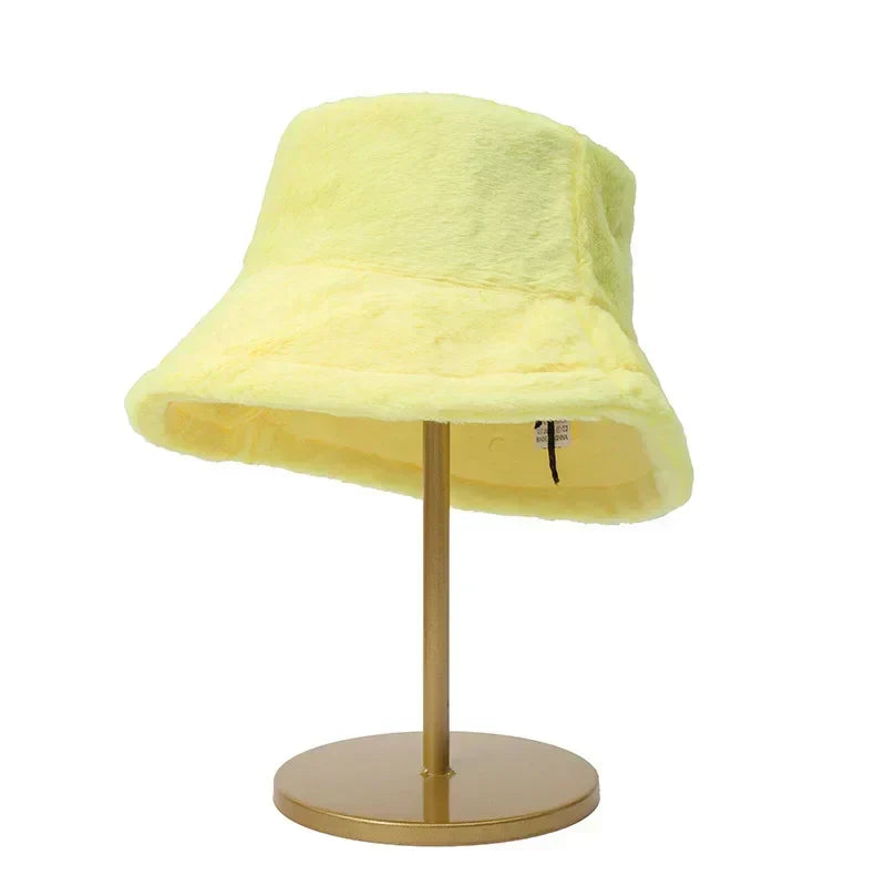 Warm Women's Faux Fur Winter Bucket Hat
