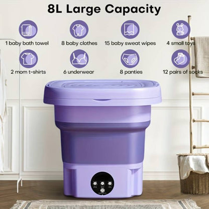 Portable Compact 8L Laundry Washer Dryer