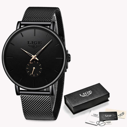 Premium Water Resistant Quartz Watch - Stainless Steel Mesh Strap