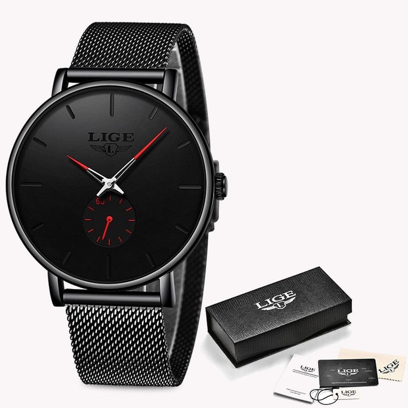 Premium Water Resistant Quartz Watch - Stainless Steel Mesh Strap