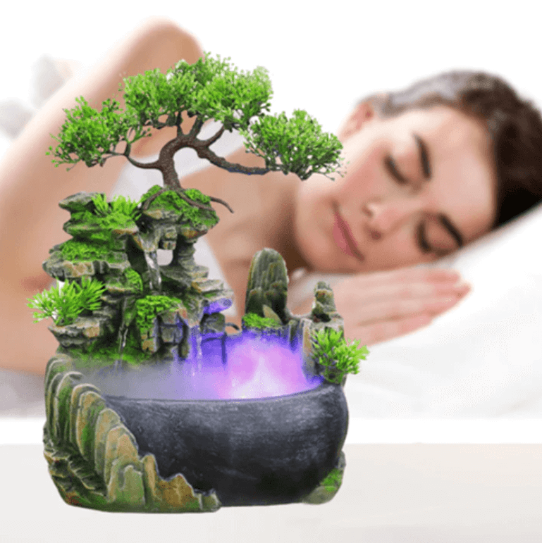 Soothing Desk Fountain with LED Light for Home Decor