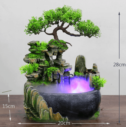 Soothing Desk Fountain with LED Light for Home Decor