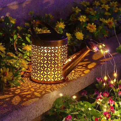 Solar Powered Watering Can with LED Light