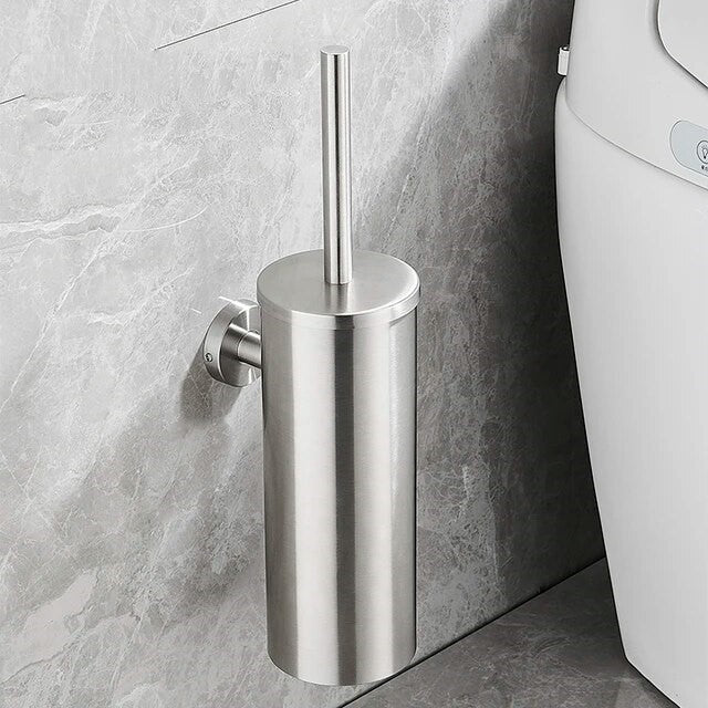 Modern Stainless Steel Wall Mount Toilet Brush Holder - Fesara
