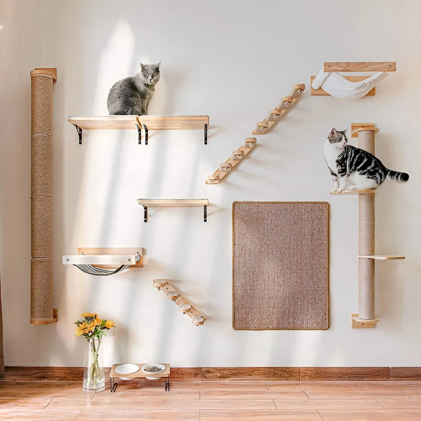 Cat Climbing Wall Shelf with Scratch Post