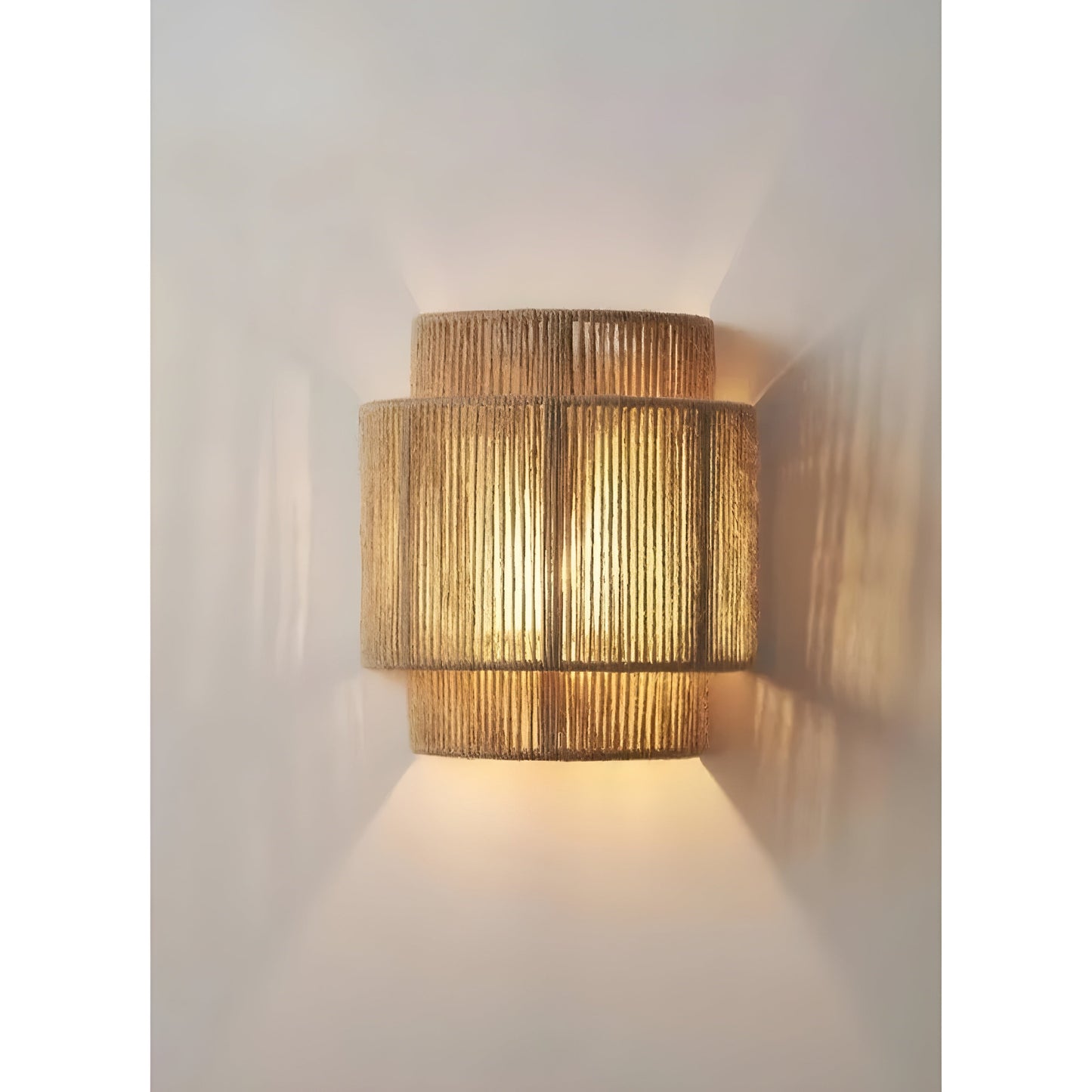 Natural Rattan Woven Wall Light Fixture