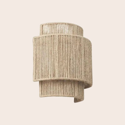 Natural Rattan Woven Wall Light Fixture - Fesara